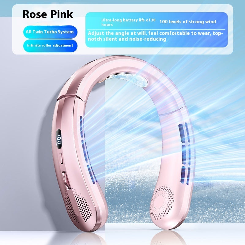 Bladeless Neck Fan – Ultra-Quiet Rechargeable Turbine Portable Fan