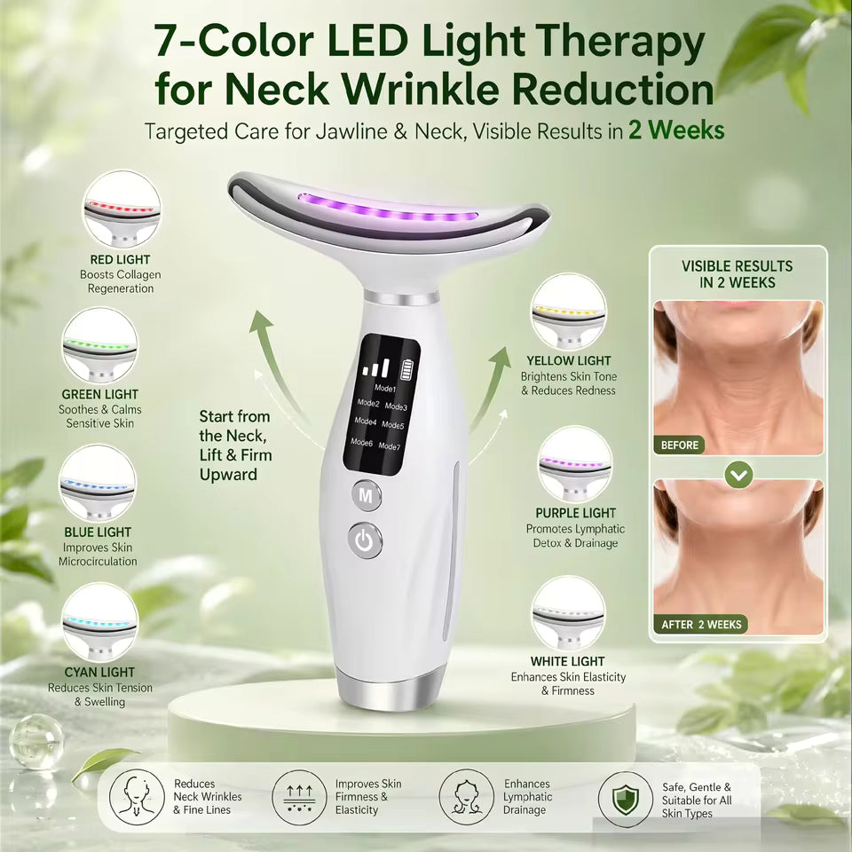 EMS Face & Neck Lifting Massager – LED Photon Therapy Device
