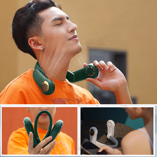 Wearable Neck Fan – USB Rechargeable Silent Personal Fan for Summer Sports