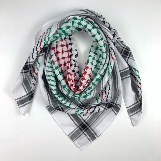Men's Keffiyeh Jacquard Scarf – Traditional Middle Eastern Muslim Headscarf
