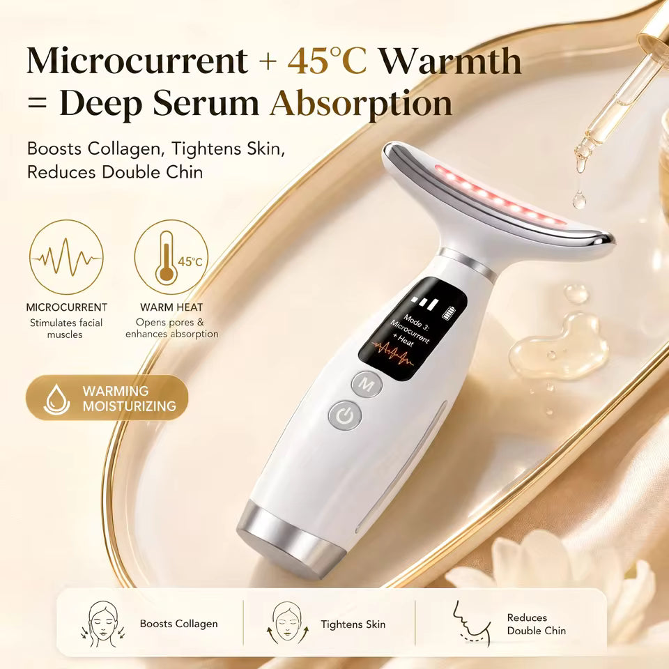 EMS Face & Neck Lifting Massager – LED Photon Therapy Device
