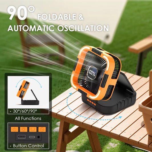 Solar Camping Portable Portable Fishing Power Bank LED Light Camping Fan