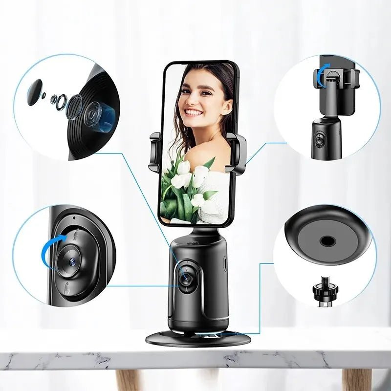 360° AI Face Tracking Gimbal — Auto Phone Holder for TikTok, Vlog & Live Streaming - wearehere.com.co