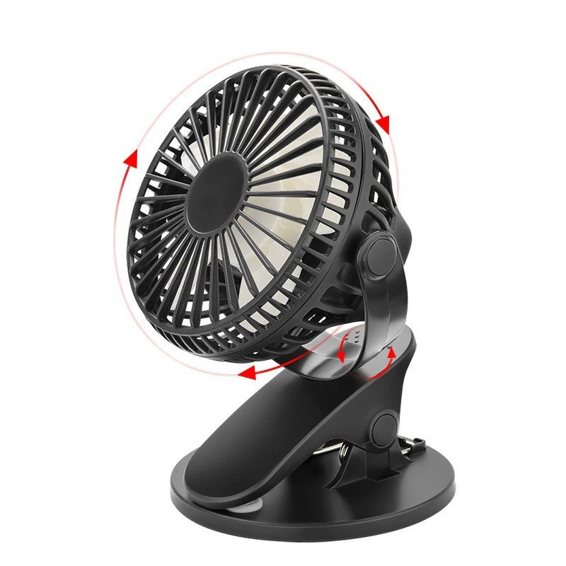 Clip-On Mini Fan – USB Rechargeable Brushless Quiet Fan for Stroller & Desk