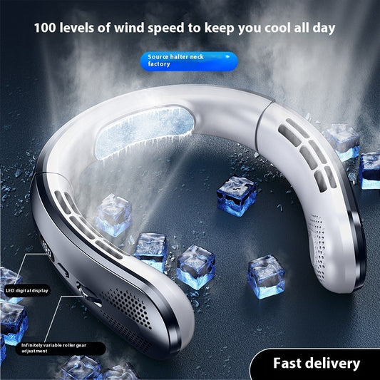 Bladeless Neck Fan – Ultra-Quiet Rechargeable Turbine Portable Fan