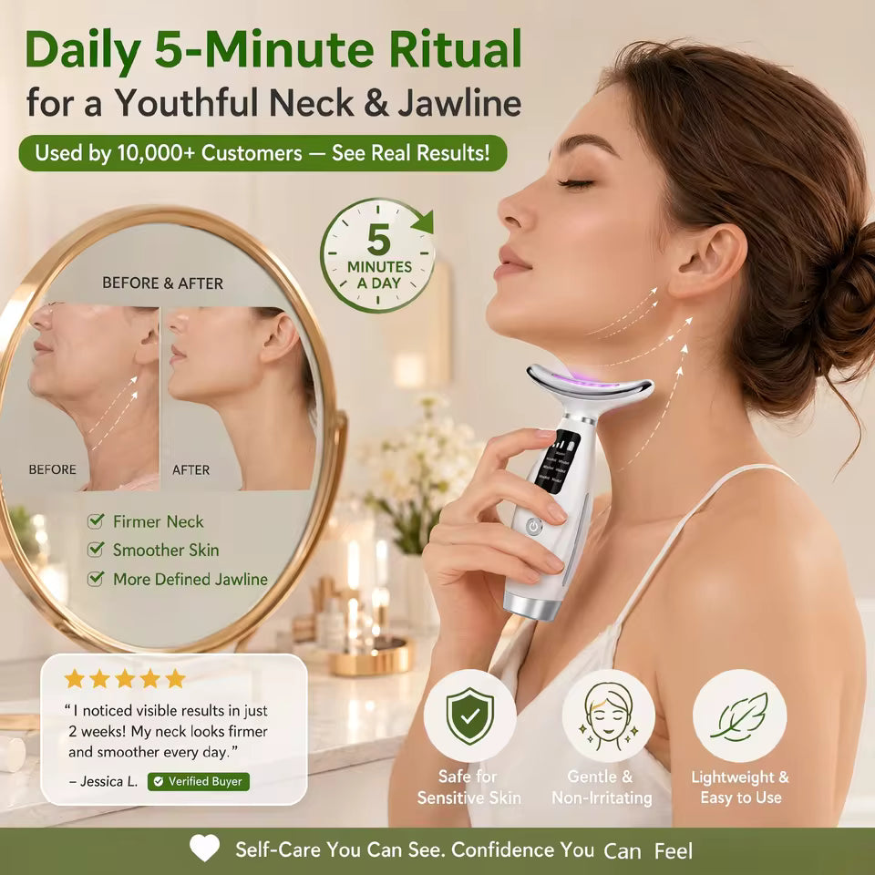 EMS Face & Neck Lifting Massager – LED Photon Therapy Device