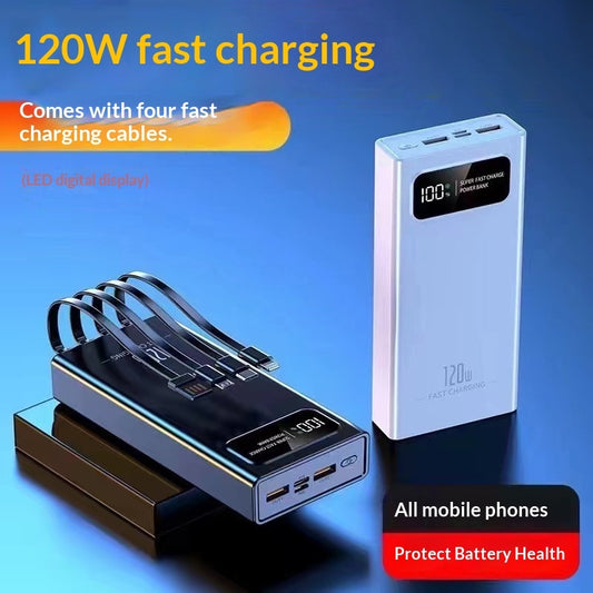 120W Fast-Charging Power Bank 20000mAh – 4-Port Portable Charger
