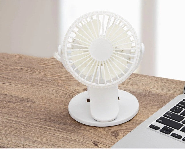 Clip-On Mini Fan – USB Rechargeable Brushless Quiet Fan for Stroller & Desk