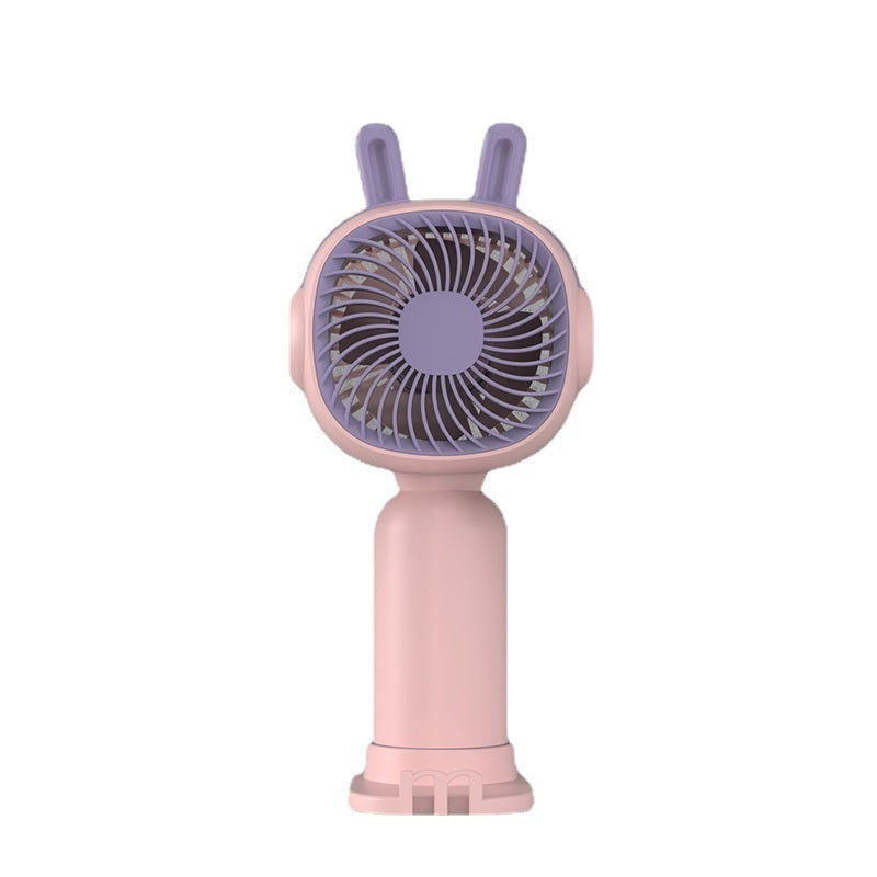 Cute Cartoon Mini Fan – USB Rechargeable Portable Handheld Fan