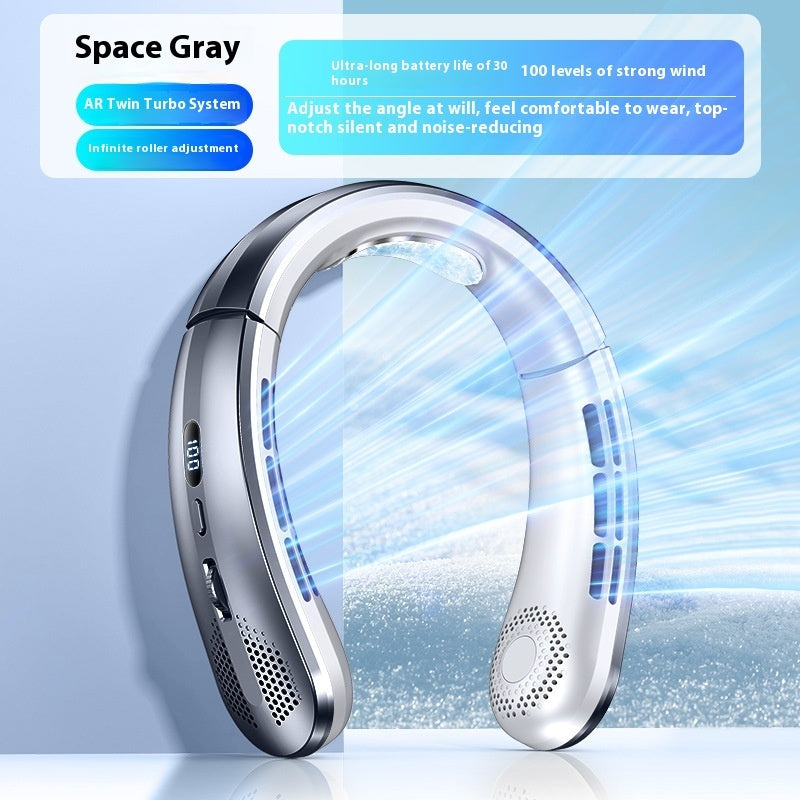 Bladeless Neck Fan – Ultra-Quiet Rechargeable Turbine Portable Fan