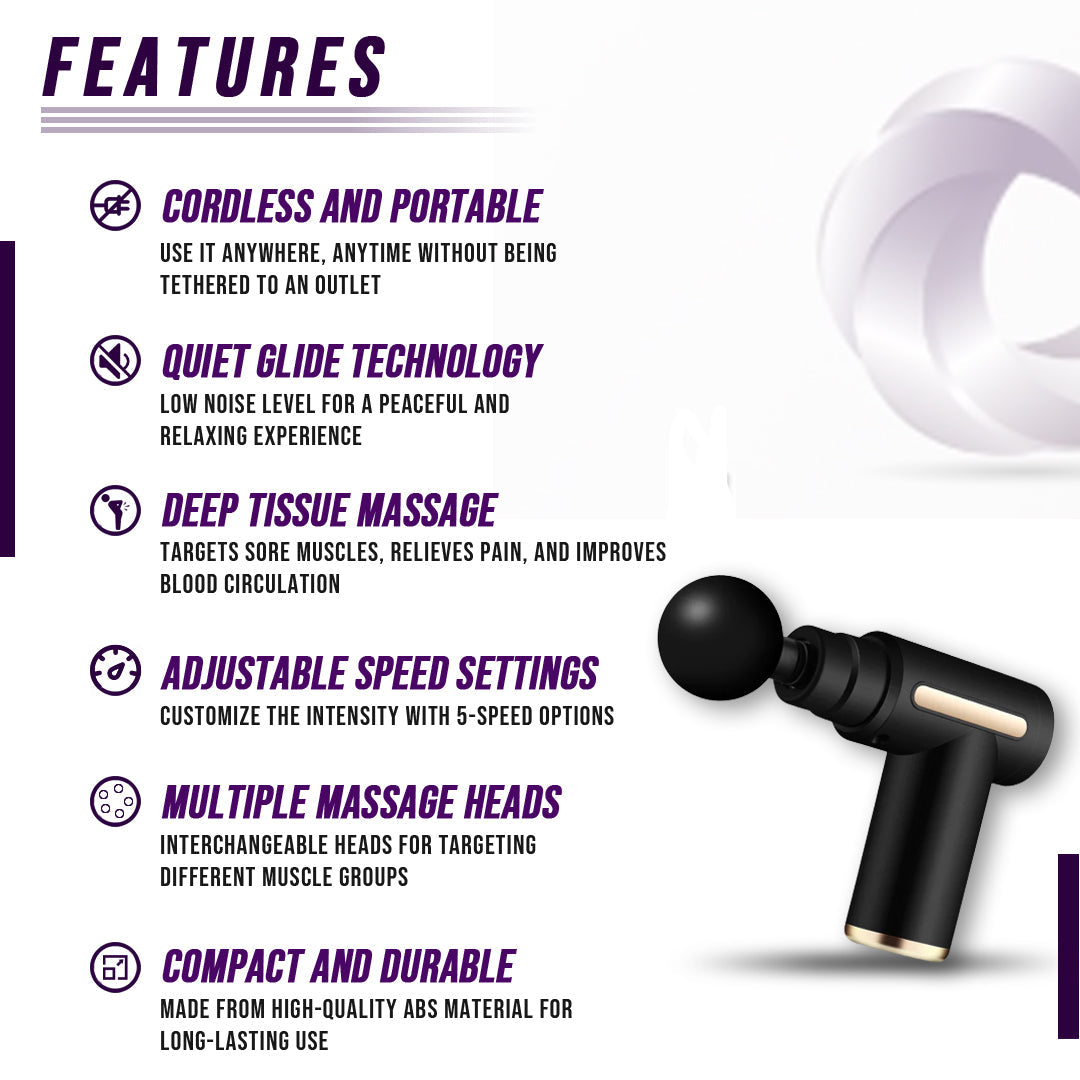 Muscle Massage Gun – Cordless Deep Tissue Percussion Massager