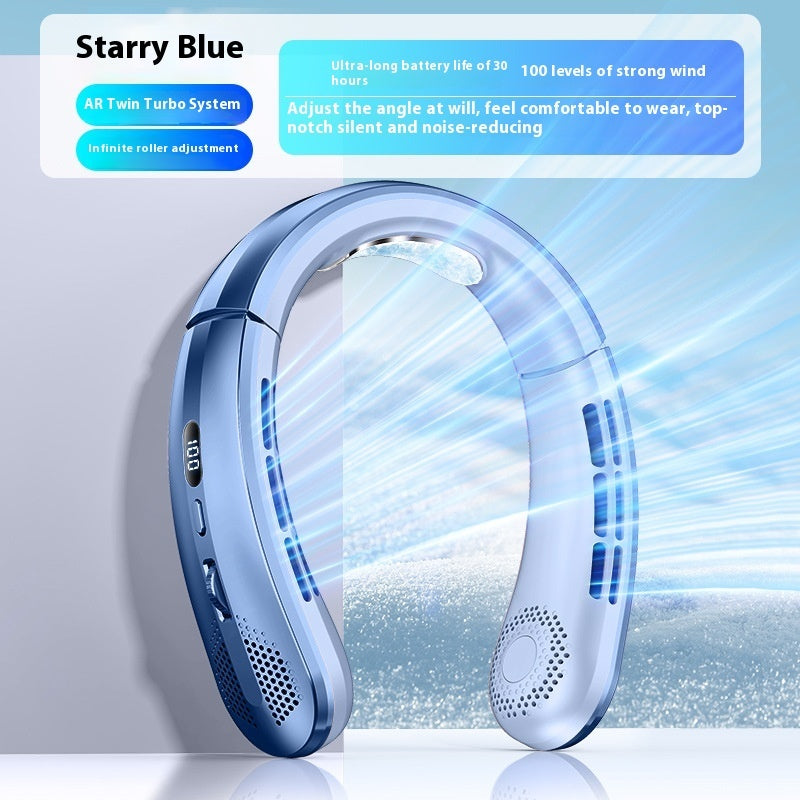 Bladeless Neck Fan – Ultra-Quiet Rechargeable Turbine Portable Fan
