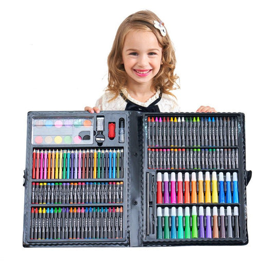 Art Painting Set — Brushes, Oil Pastels & Watercolor Pens for School & Home - wearehere.com.co
