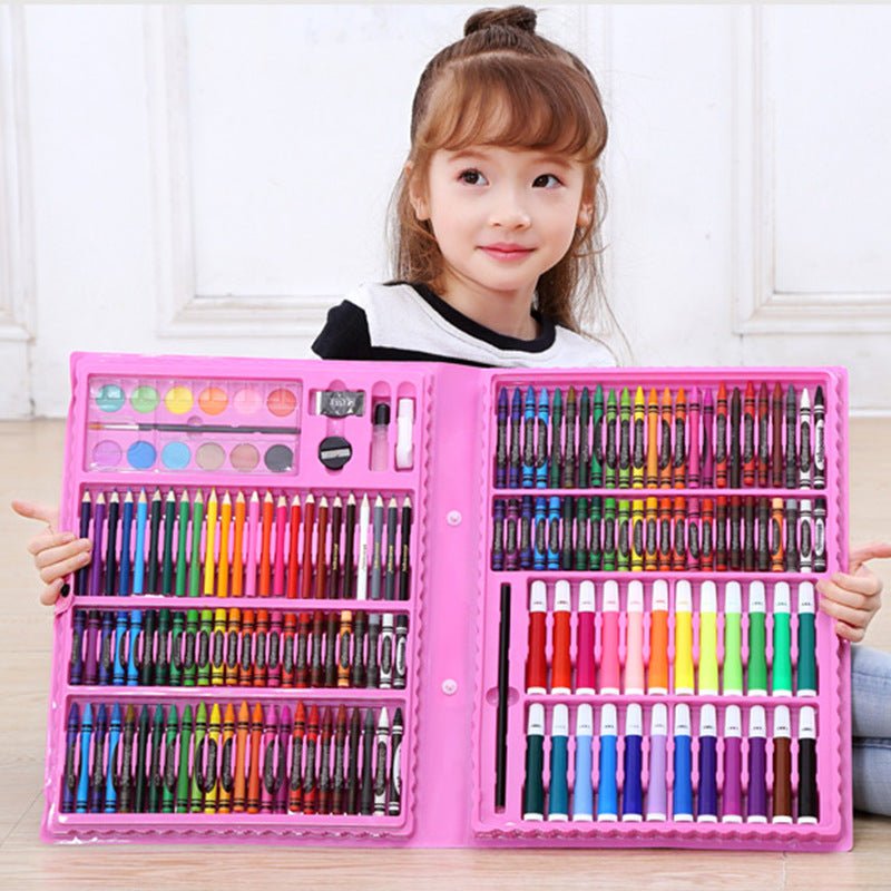 Art Painting Set — Brushes, Oil Pastels & Watercolor Pens for School & Home - wearehere.com.co