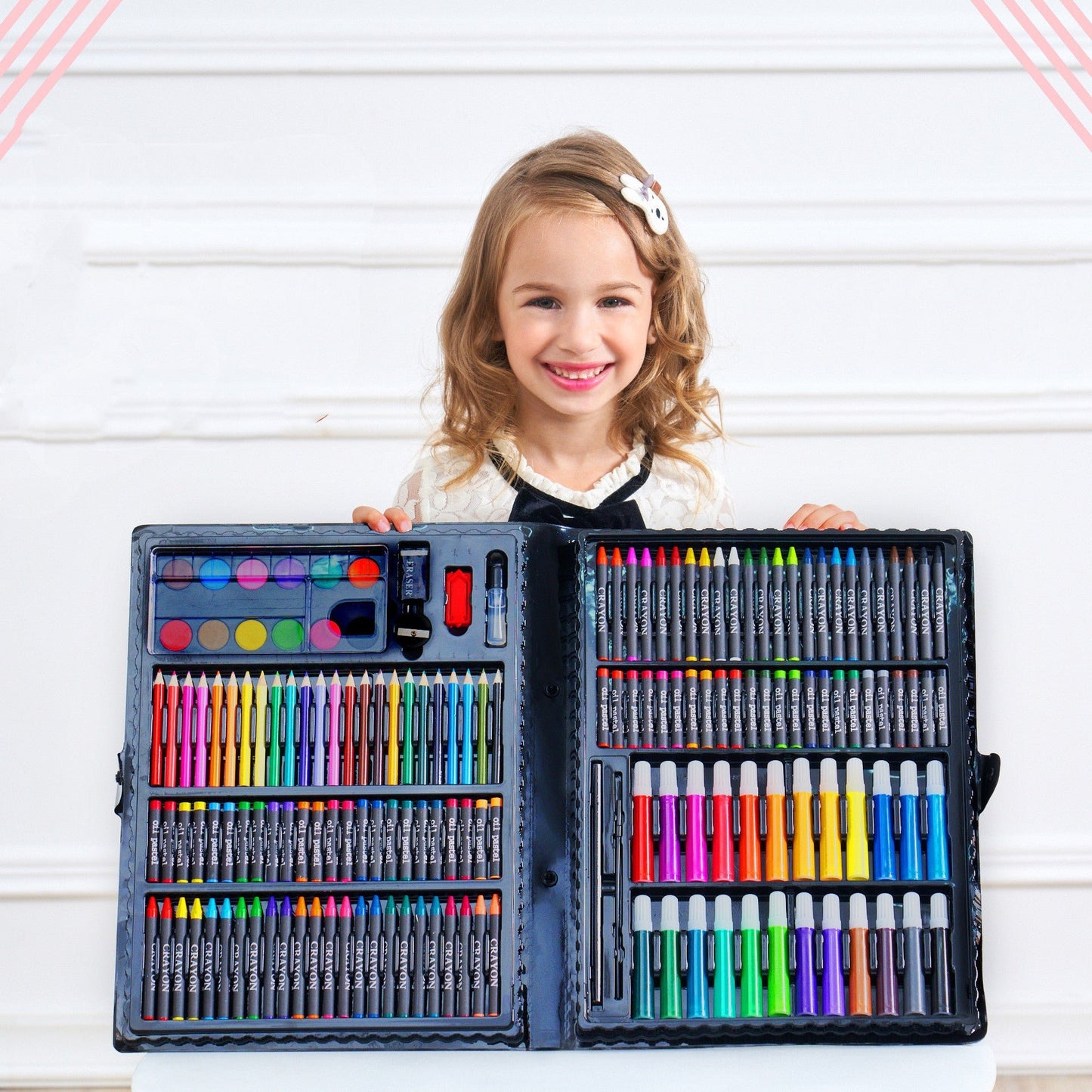 Art Painting Set — Brushes, Oil Pastels & Watercolor Pens for School & Home - wearehere.com.co