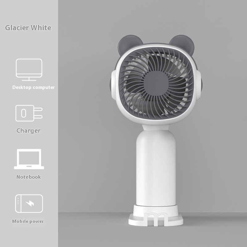 Cute Cartoon Mini Fan – USB Rechargeable Portable Handheld Fan