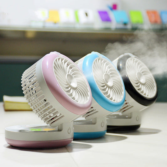 Mini Spray Cooling Fan – USB Rechargeable Humidification Refrigeration Fan