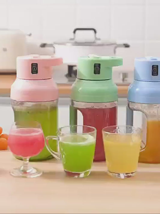 Portable Large Capacity Electric Blender Juicer – 1500ml USB Rechargeable