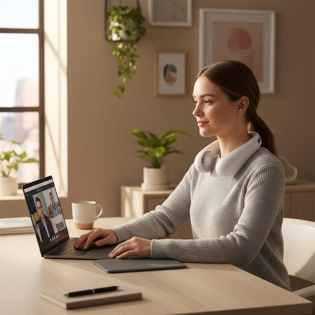 WFH lifestyle – Portable Neck Fan